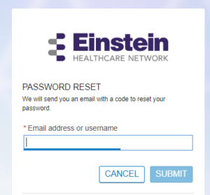 einstein patient portal password reset