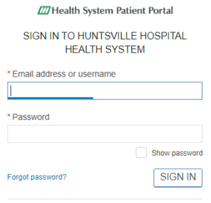 huntsville hospital patient portal Login