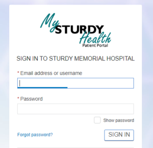 sturdy memorial patient portal