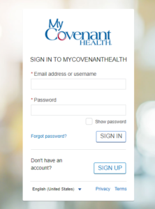 covenant health patient portal login