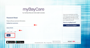 BayCare Patient Portal Password reset