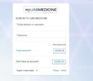 UAB Patient Portal Login