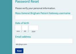 mass general patient portal reset password