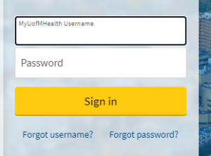 U of M Patient Portal login