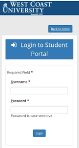 west coast university student portal Login