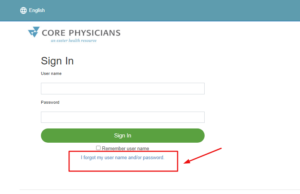 Core Physicians Patient Portal